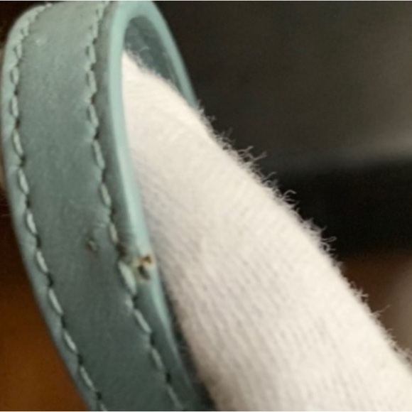 Auth CHRISTIAN LOUBOUTIN Purse LOUBIPOSH Spiked Crossbody Shoulder Bag Blue - Picture 10 of 13